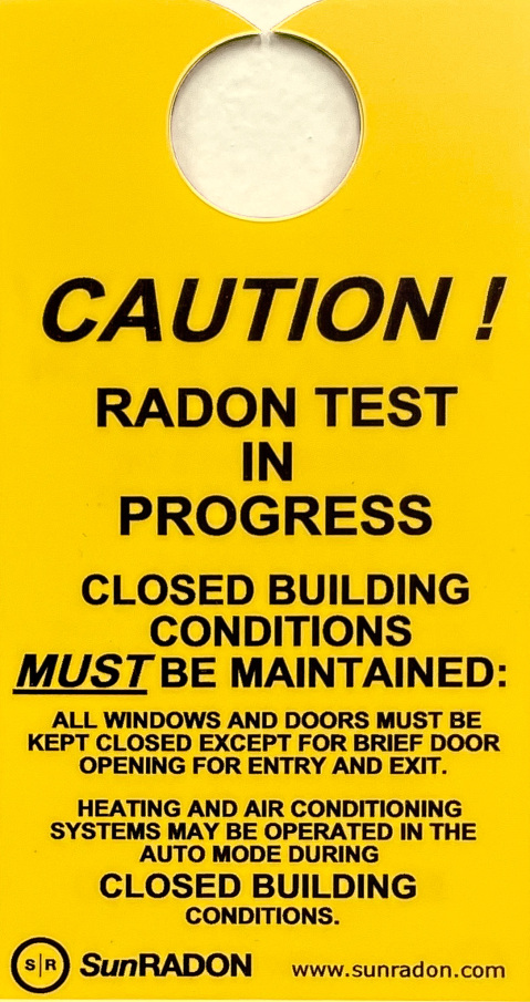 DOOR KNOB HANGER - CAUTION TEST IN PROGRESS