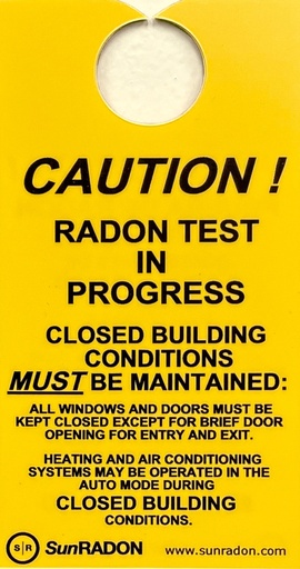 [102379] DOOR KNOB HANGER - CAUTION TEST IN PROGRESS